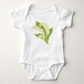 White Baby Creeper: Lelie van het dal Romper (Voorkant)