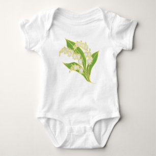White Baby Creeper: Lily van de Valley Romper