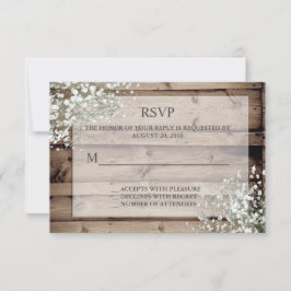 White Baby's Breath Rustic RSVP