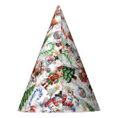 White Background Christmas Decorative Pattern Feesthoedjes (Achterkant)