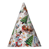 White Background Christmas Decorative Pattern Feesthoedjes (Rechts)