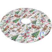 White Background Christmas Decorative Pattern Kerstboom Rok (Gekanteld)