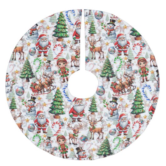 White Background Christmas Decorative Pattern Kerstboom Rok (Voorkant)