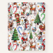 White Background Christmas Decorative Pattern Notitieboek (Voorkant)