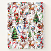 White Background Christmas Decorative Pattern Notitieboek (Achterkant)