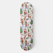 White Background Christmas Decorative Pattern Skateboard (Voorkant)