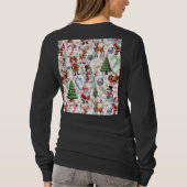 White Background Christmas Decorative Pattern T-shirt (Achterkant)