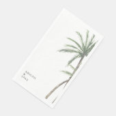 White Background Palm Tree Wedding Servet (Hoek)