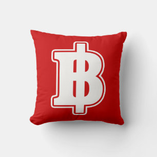 WHITE BAHT SIGN ฿ Thaise ฿ Kussen