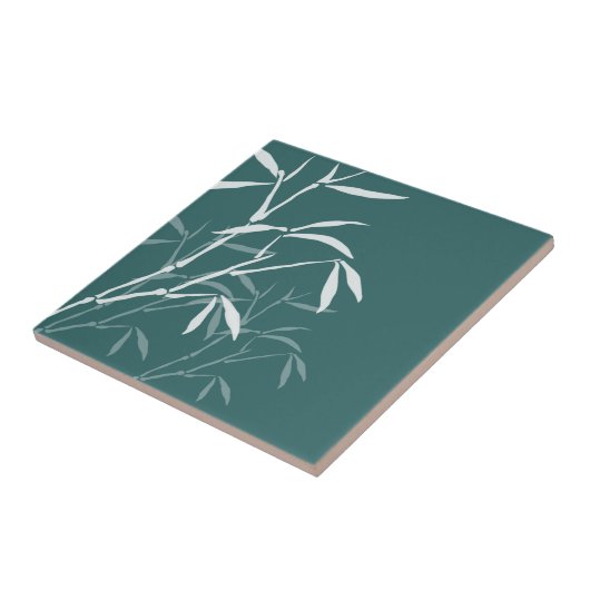 White Bamboo Tile and Trivet Tegeltje (Zijkant)