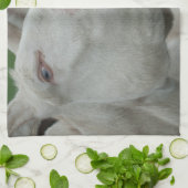 White Baroque Donkey Theedoek (Gevouwen)