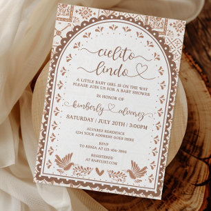 White & Barro Cielito Lindo Baby shower Invitation