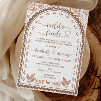 White & Barro Cielito Lindo Baby shower Uitnodigin Kaart