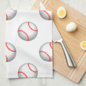 White Baseball Red Stitching Theedoek (Quarter Fold)