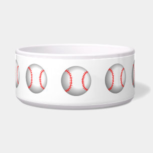 White Baseball Red Stitching Voerbakje