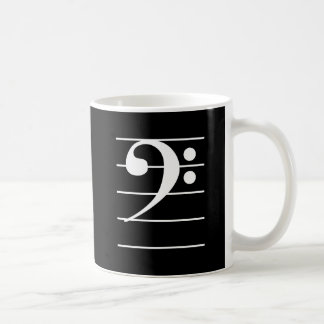 White Bass Clef on Personal Music Instrument Koffiemok