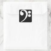 White Bass Clef Vierkante Sticker (Tas)