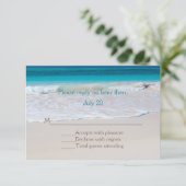White Beach bruiloft RSVP-kaart RSVP Kaartje (Staand voorkant)