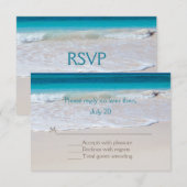 White Beach bruiloft RSVP-kaart RSVP Kaartje (Voorkant / Achterkant)