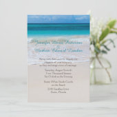White Beach Custom Wedding Invitation (Debout devant)