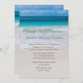 White Beach Custom Wedding Invitation (Devant / Derrière)