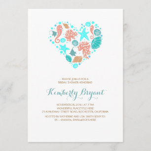 White Beach Heart Nautical Coastal Vrijgezellenfee Kaart