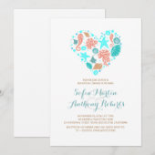 White Beach Heart Nautische repetitie diner Kaart (Voorkant / Achterkant)