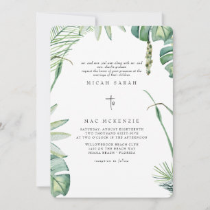 White Beach Tropics Beide Ouders Bruiloft Kaart