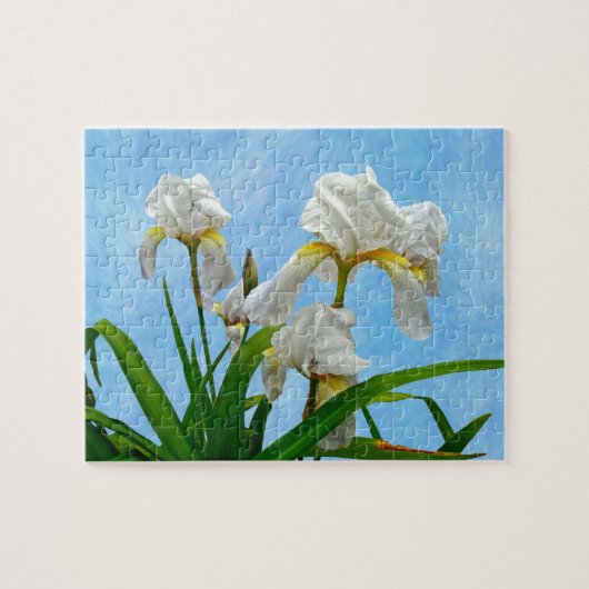 White Bearted Iris Blossom Legpuzzel (Horizontaal)