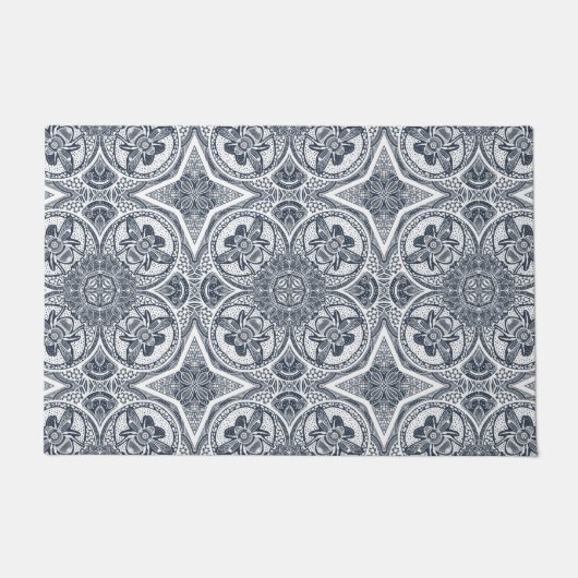 White Bee Mandala Pattern Deurmat (Voorkant)