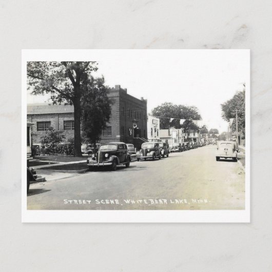 White Beer Lake MN Minnesota Main St.  stijl Briefkaart (Voorkant)