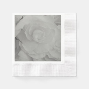 White Begonia Paper Napkins Servet