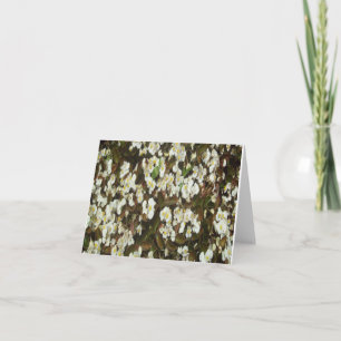 White Begonia Photo Folded Note Kaart
