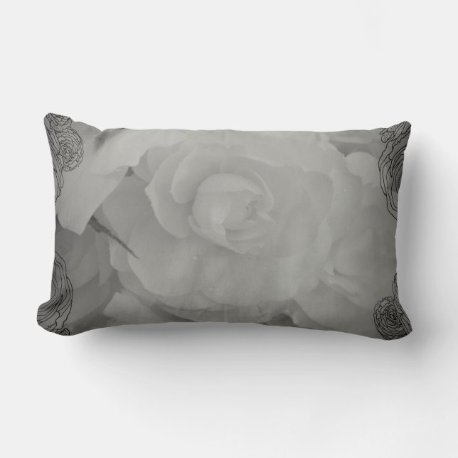 White Begonia Pillow Kussen (Voorkant)