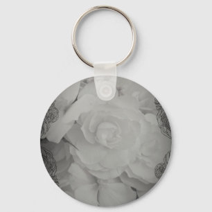 White Begonia Sleutelhanger