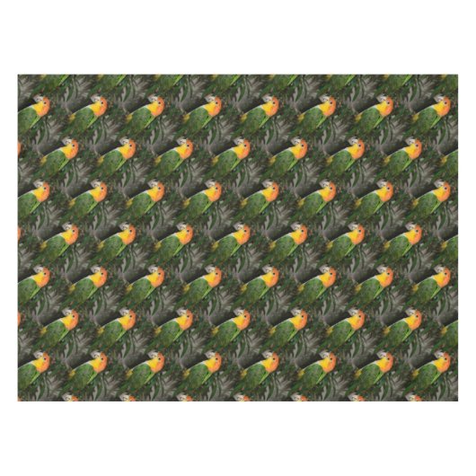 White Bellied Caïque Parrot met Bamboe Tree Tafelkleed (Voorkant (Horizontaal))