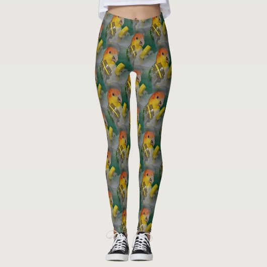 White Bellied Caïque Parrot Palling Leggings (Voorkant)