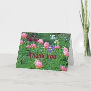 WHITE BENCH IN PEONY GARDEN/"THANK YOU" BEDANKKAART
