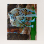 White Bengal Tiger. Grote katten. Legpuzzel (Verticaal)