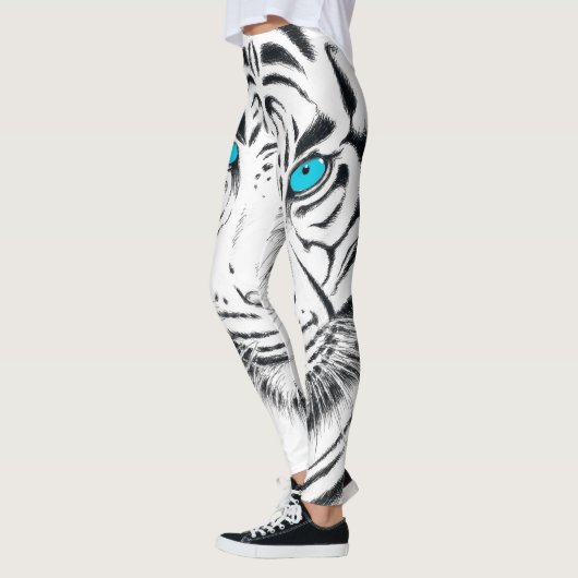 White Bengal Tiger Ink Art Leggings (Links)