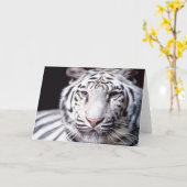 White Bengal Tiger Photography Kaart (Gele Bloem)