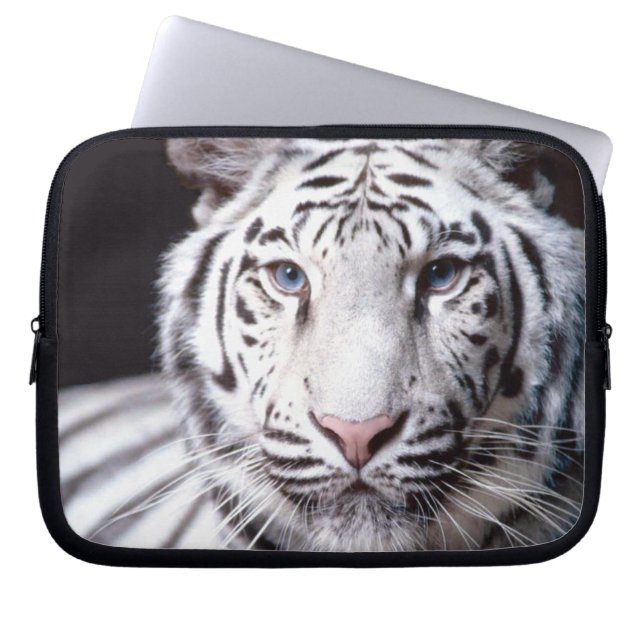 White Bengal Tiger Photography Laptop Sleeve (Voorkant)