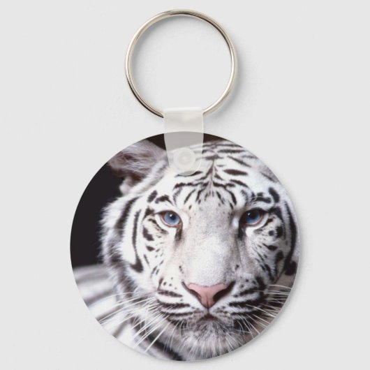 White Bengal Tiger Photography Sleutelhanger (Voorkant)