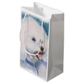 WHITE BICHON FRISE KLEIN CADEAUZAKJE (Achterkant Gekanteld)