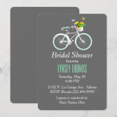 White Bicycle Bridal Shower-uitnodiging Kaart (Voorkant / Achterkant)