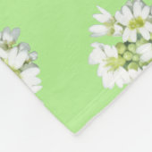 White Big Flowers Pattern Cust. Fleece Blanket (Hoek)