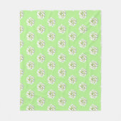White Big Flowers Pattern Cust. Fleece Blanket Deken (Voorkant)