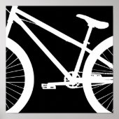 White Bike Silhouette (Aangepaste kleur) Poster (Voorkant)