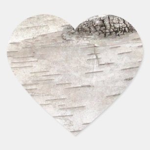 White Birch Bark Hart Sticker