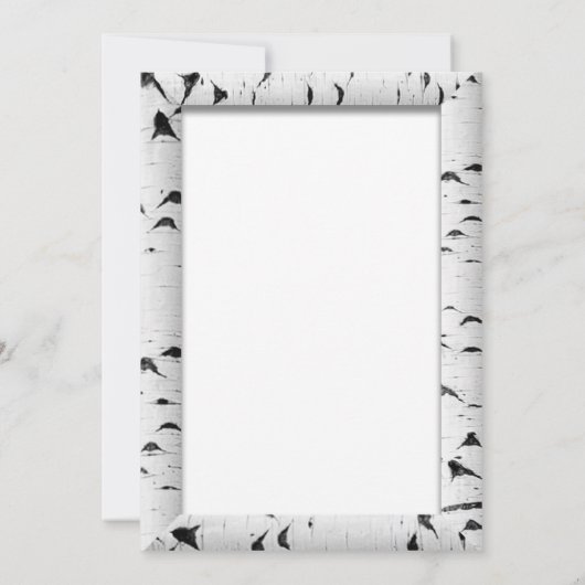 White Birch Tree Bark Wood Weddenschap Kaart (Achterkant)